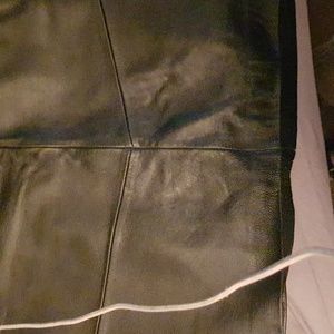 Superior Vintage LEATHER Black Women's Midi Skirt Size 16